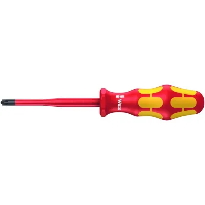 Wera VDE Schraubendreher 165 iS PZ/S 1x80mm | isoliert 1.000V | PlusMinus | Kraftform Griff | Rot