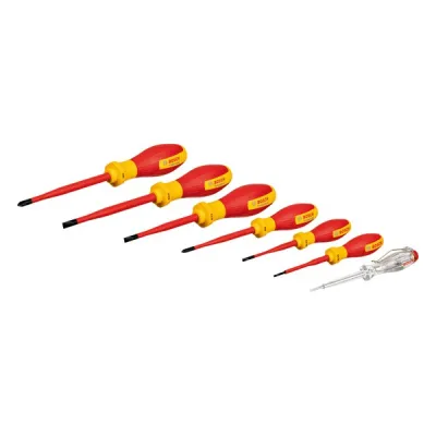 Bosch Professional VDE Schraubendreher-Set 1600A02NF7 | 7-tlg. PH/SL | isoliert 1000V | ergonomisch | rot/gelb