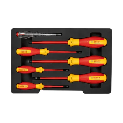 Bosch Professional VDE Schraubendreher-Set 1600A02NF7 | 7-tlg. PH/SL | isoliert 1000V | ergonomisch | rot/gelb