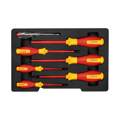 Bosch Professional VDE Schraubendreher-Set 1600A02NF8 | TX10–TX40 | 7-teilig isoliert | Phasenprüfer | ergonomisch