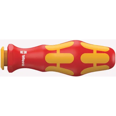 Wera VDE Kraftform Handhalter 817 | Bithalter für VDE-Wechselklingen | 9x102 mm | ergonomisch | rot/gelb