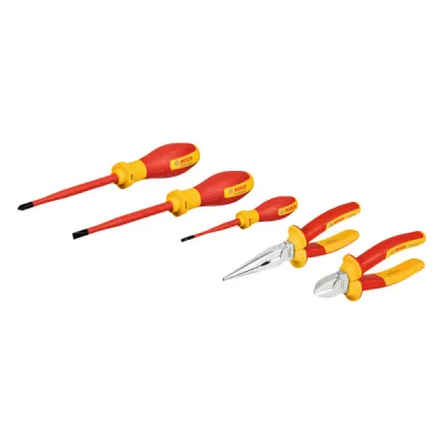 Bosch Professional VDE Werkzeug-Set 1600A02NG2 | 5-teilig | isoliert | Seitenschneider | Spitzzange | Schraubendreher