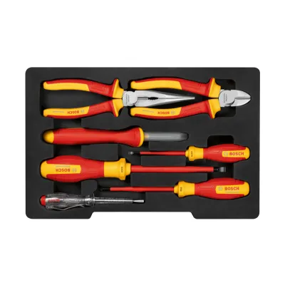 Bosch Professional VDE Werkzeug-Set 1600A02NG3 | 7-teilig | isoliert 1000V | Schraubendreher | Zange | Phasenprüfer