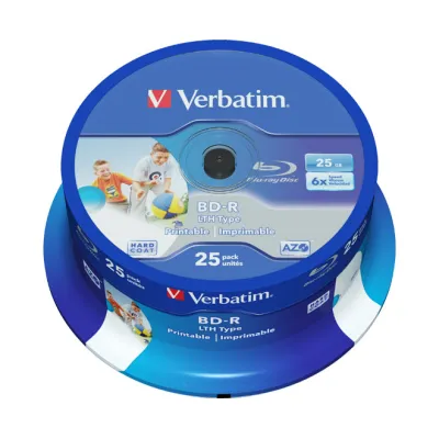 Verbatim BD-R XL 43790 | Blu-ray Rohling 100GB | 4x Speed | Inkjet Printable | Jewel Case | Weiß