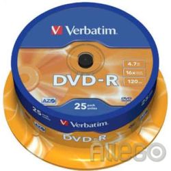 Verbatim DVD-R 4,7GB/120Min/16x Cakebox (25Disc)