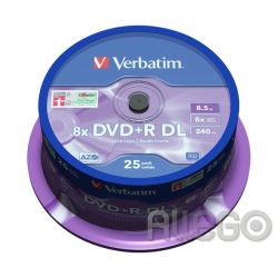 Verbatim DVD+R DL 8.5GB/240Min/8x Cakebox(25Disc)