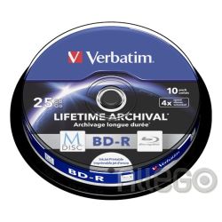 Verbatim M-DISC BD-R 25GB/1-4x Cakebox (10 Disc)