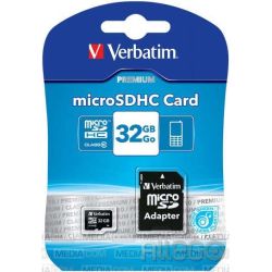 Verbatim microSDHC Card 32GB Class10 incl. Adapt.