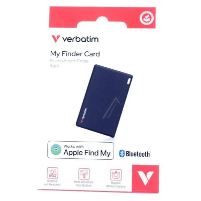 Verbatim My Finder Card Bluetooth Tracker MYFCR-01B | Kartenformat | Find My kompatibel | wiederaufladbar | IP66