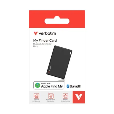 Verbatim My Finder Card Bluetooth Tracker MYFCR-01B | Kartenformat | Find My kompatibel | wiederaufladbar | IP66