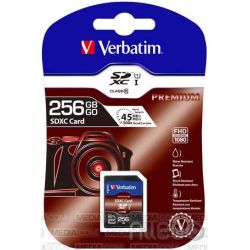 Verbatim SDXC-Card 256GB Premium,Class10,U1 15-020-352