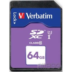 Verbatim SDXC-Card 64GB, Class 10, Retail-Blister
