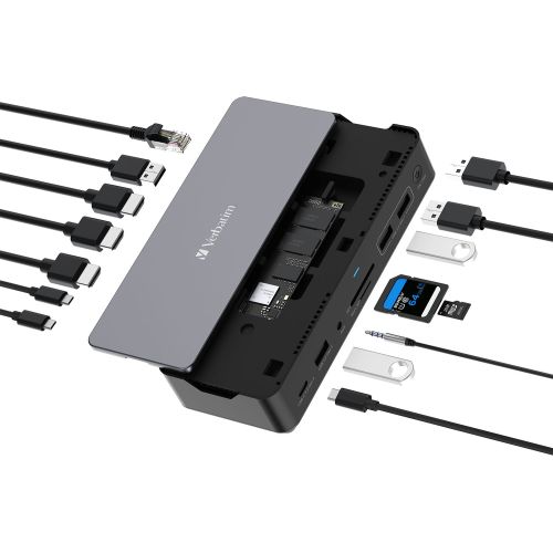 Bild: Verbatim USB-C Pro Docking Station 15 mit SSD Slot 32173