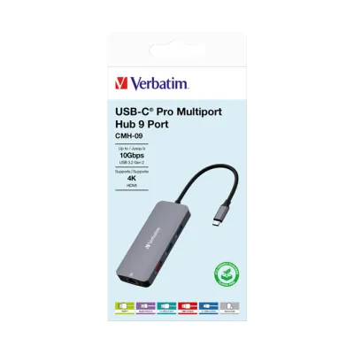 Verbatim USB-C Pro Multiport Hub 9 Port CMH-9 32152