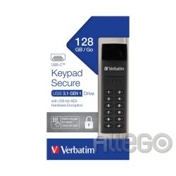 Verbatim USB3.1 Stick 128GB, Typ C, Secure, Keyp.