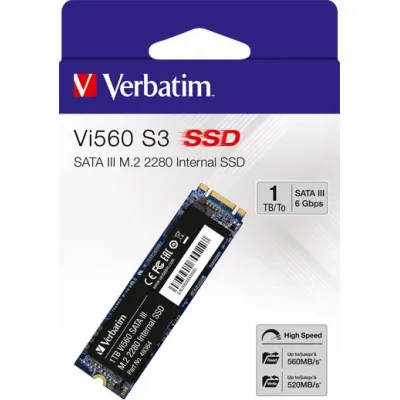 Verbatim SSD intern Vi560 S3 49364 | 1TB M.2 2280 | SATA-III | 560 MB/s Lesen | 520 MB/s Schreiben | 3D NAND