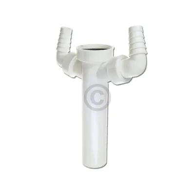 Verstellrohr 1 1/2"x40mmØ mit 2 Geräteanschlüssen für Spülbeckenablaufsiphon