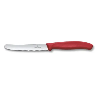 Victorinox Swiss Classic Tafelmesser | Tomatenmesser & Allzweckmesser | 11 cm Klinge | Edelstahl | Rot