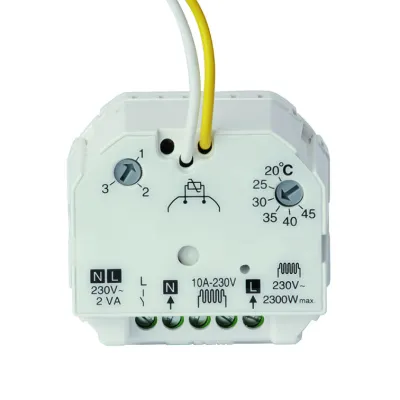 Vitramo Funkempfänger VTX-EU | 868 MHz | Unterputz-Montage | 230V AC | 10A 2,3kW | IP20 | Thermoplast | Weiß