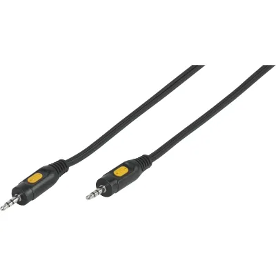 Vivanco Klinkenkabel 46147 | 3,5mm Stereo AUX Kabel | 5m Länge | beidseitig Stecker | schwarz