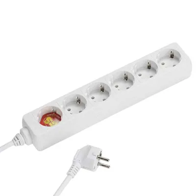 Vivanco 6-fach Steckdosenleiste | 1,4 m Kabel | 1,5mm² | Weiß | Mehrfachsteckdose für Haushalt & Büro