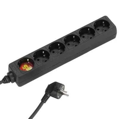 Vivanco Steckdosenleiste 6-fach | 1,4m Kabel | 1,5mm² | Schwarz | Mehrfachsteckdose | platzsparend