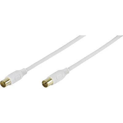 ElectronicPartner Antennenkabel 90dB 10m EP60065901 | Koax-Stecker auf Koax-Kupplung | doppelt geschirmt | weiß