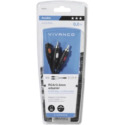 ElectronicPartner Adapterkabel EP60065723 | Audioadapter 2x Cinch-Stecker auf 3,5mm Klinkenkupplung Stereo | 0,2m