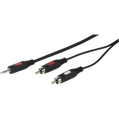 ElectronicPartner Adapterkabel 60065715 | Audiokabel Cinch auf Klinke 3,5mm Stereo | 1,5m | Schwarz
