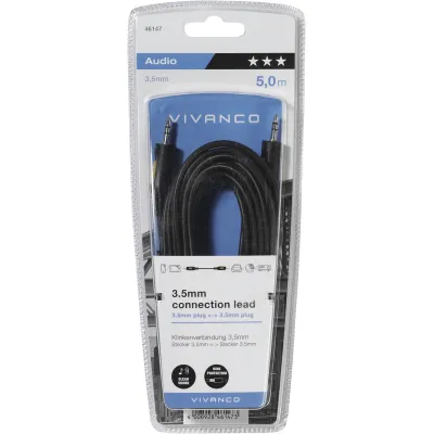 ElectronicPartner Audiokabel EP60065901 | 3,5mm Klinke auf Klinke | Stereo Verbindungskabel 5m | Schwarz