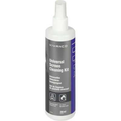 Vivanco Bildschirm Reinigungsset 250ml | für Monitore & Flachbildschirme | streifenfreie Reinigung