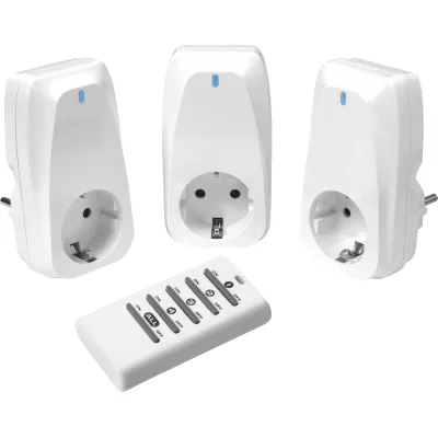 Vivanco Funksteckdosenset 3-fach 1.150W | fernbedienbar | 3 Steckdosen | Weiß