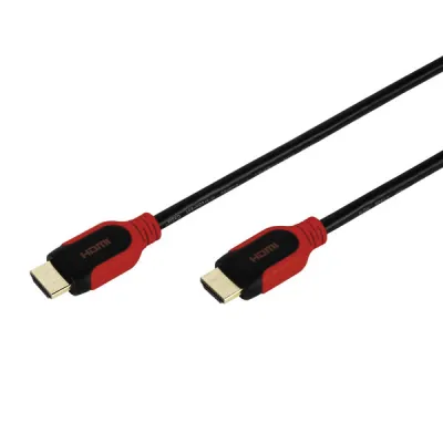 ElectronicPartner HDMI Kabel EP60065901 | High Speed HDMI mit Ethernet | 1,5m | vergoldete Kontakte | Rot-Schwarz