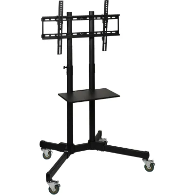 Vivanco Mobiler TV Ständer VESA 600 | bis 85 Zoll | höhenverstellbar, neigbar, rollbar | schwarz | 58 kg
