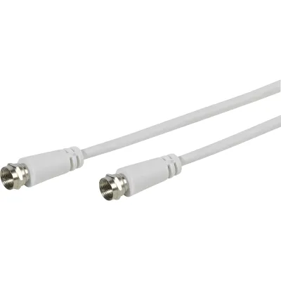 ElectronicPartner Anschlusskabel 5m EP60065901 | F-Stecker auf F-Stecker | doppelt geschirmt | Antennenkabel | Weiß