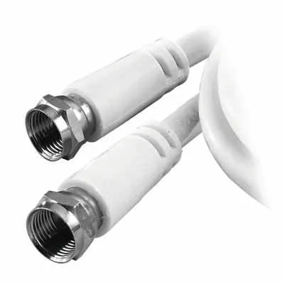 ElectronicPartner Receiveranschlusskabel 7,5m | F-Stecker auf F-Stecker | doppelt geschirmt | Antennenkabel | Weiß