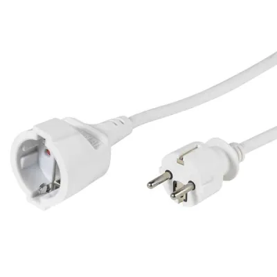 ElectronicPartner Schutzkontakt Verlängerungskabel 10m | 3x1,5mm Anschlusskabel | Verlängerung | weiß