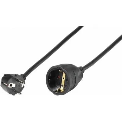 ElectronicPartner Schutzkontakt Verlängerungskabel 10m | Kindersicherung | extra lang | schwarz