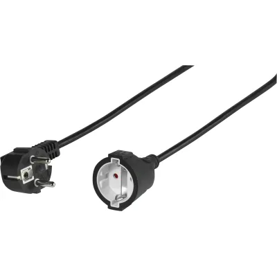 ElectronicPartner Schutzkontakt Verlängerungskabel 3x1,5mm 3m | Verlängerung | Anschlusskabel | Schwarz