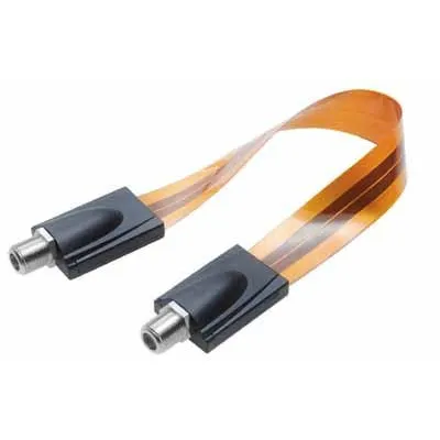 Vivanco SAT Fensterdurchführung STM FDF-N | flach 0,25mm | 175mm Länge | F-Kupplung beidseitig | Kupfer