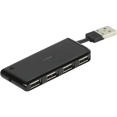 Vivanco USB Hub 4-Port extern USB 2.0 | passiv | kompakt | schwarz