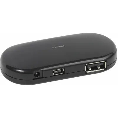 Vivanco USB 2.0 Hub extern 4-Port | kompakt | schneller USB-Anschluss | Schwarz