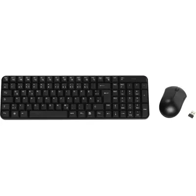 Wireless Desktop Set 2.4GHz Tastatur Maus Set | Funk | USB | Optische Maus 1200 dpi | für Mac & PC | Schwarz