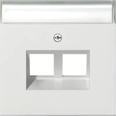 GIRA Abdeckung Modular Jack 30° 2-fach | System 55 | Beschriftungsfeld | Kunststoff | reinweiß glänzend