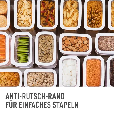 Emsa Trockenvorratsdose Optima N11422 | 2,0L rechteckig | luftdicht BPA-frei Kunststoff | Frische-Dichtung | transparent