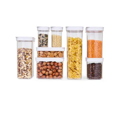 Emsa Vorratsdosen Set Optima N11428 | 5-teilig luftdicht BPA-frei | Kunststoff | 0,45/1/1,6/2,2L | transparent