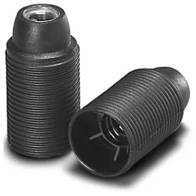 Houben Edisonfassung E14 102251 | Lampenfassung Kunststoff | Nippelgewinde M10x1 | dreiteilig | schwarz