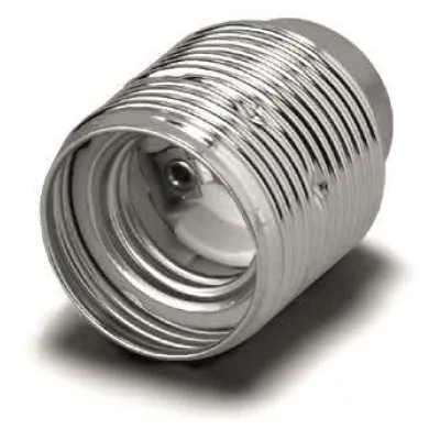 HOUBEN Fassung E27 102840 | Edisonfassung Metall | Außengewinde M10x1 | dreiteilig | Keramik | chrom