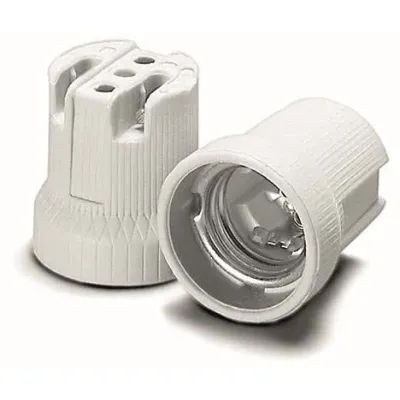 HOUBEN Porzellanfassung E27 102599 | Edisonfassung | Schraubbefestigung | Keramik | weiß