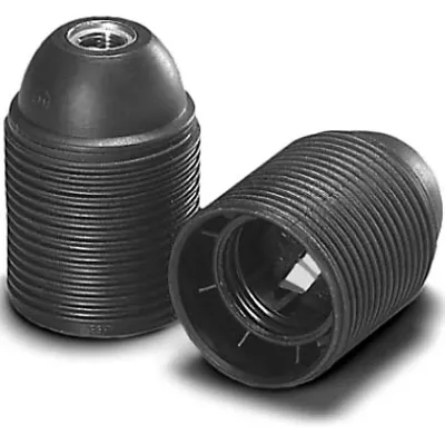 Houben Fassung E27 102052 | Edisonfassung | Gewindemantel M10x1 | Kunststoff | dreiteilig | weiß